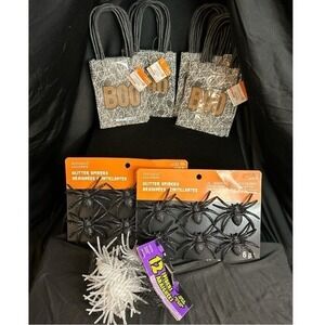 Ashland Halloween Boo Treat Bags with Glitter Spider Decorations Party Favor Set